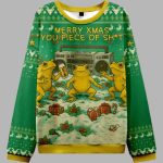 Froggy Xmas Mayhem No Rules Allowed Christmas Ugly Sweater