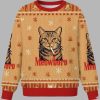 Funny Realistic Cat Cigarette Christmas Ugly Sweater 1