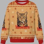 Funny Realistic Cat Cigarette Christmas Ugly Sweater