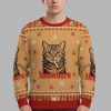 Funny Realistic Cat Cigarette Christmas Ugly Sweater 2