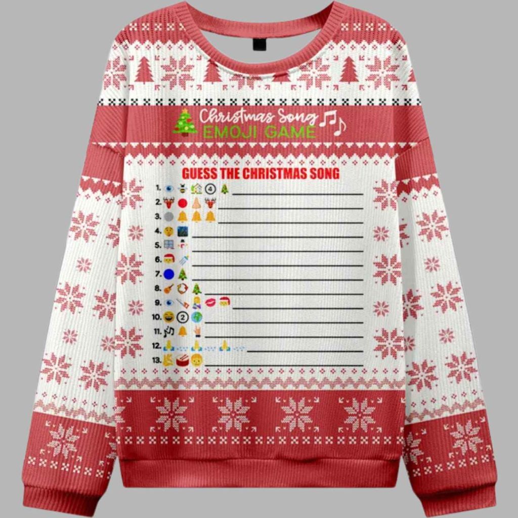 Guess The Christmas Song Question On The Front Answer On The Back Christmas Ugly Sweater 2