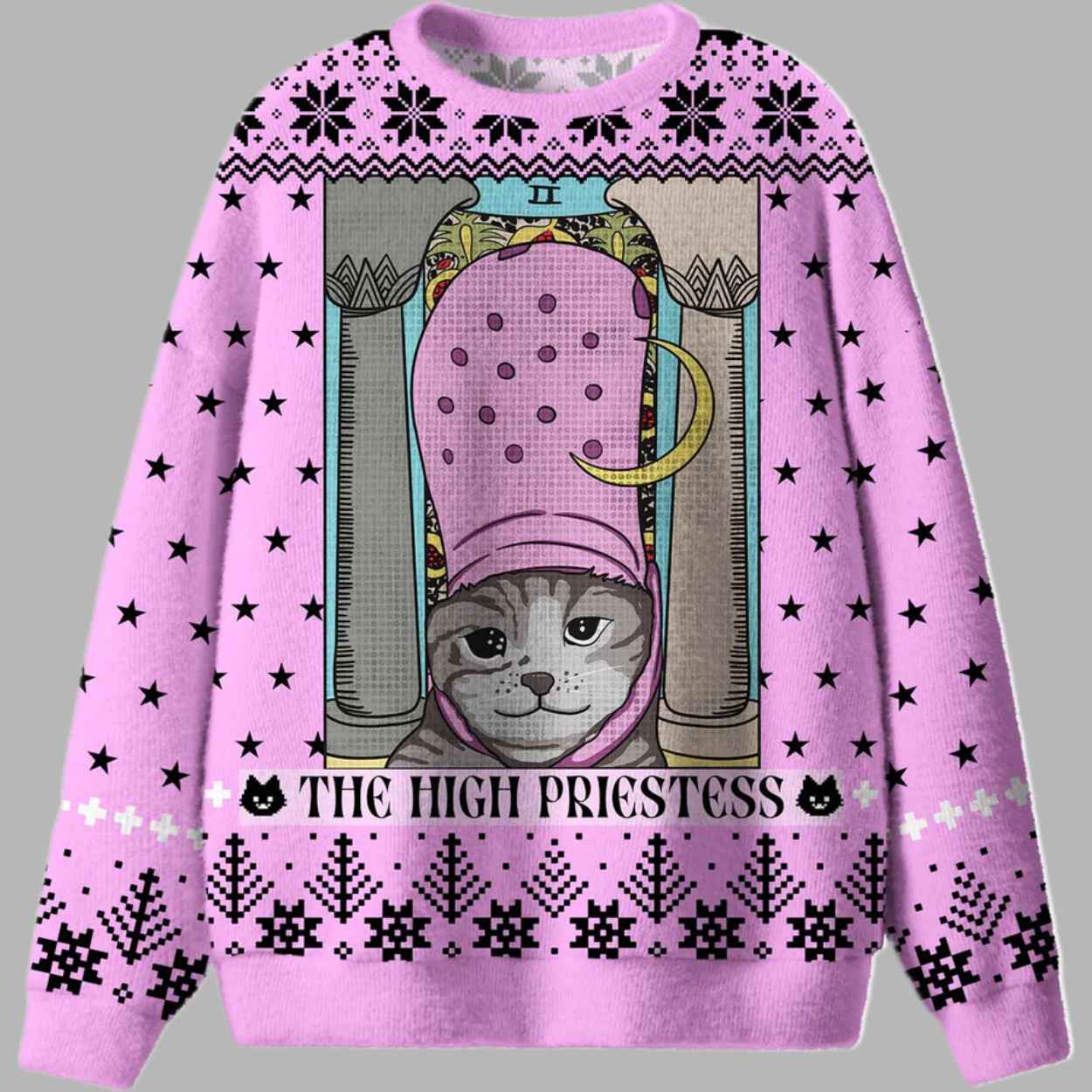 High Priestess Cat Ugly Christmas Sweater 2 High Priestess Cat Ugly Christmas Sweater 2