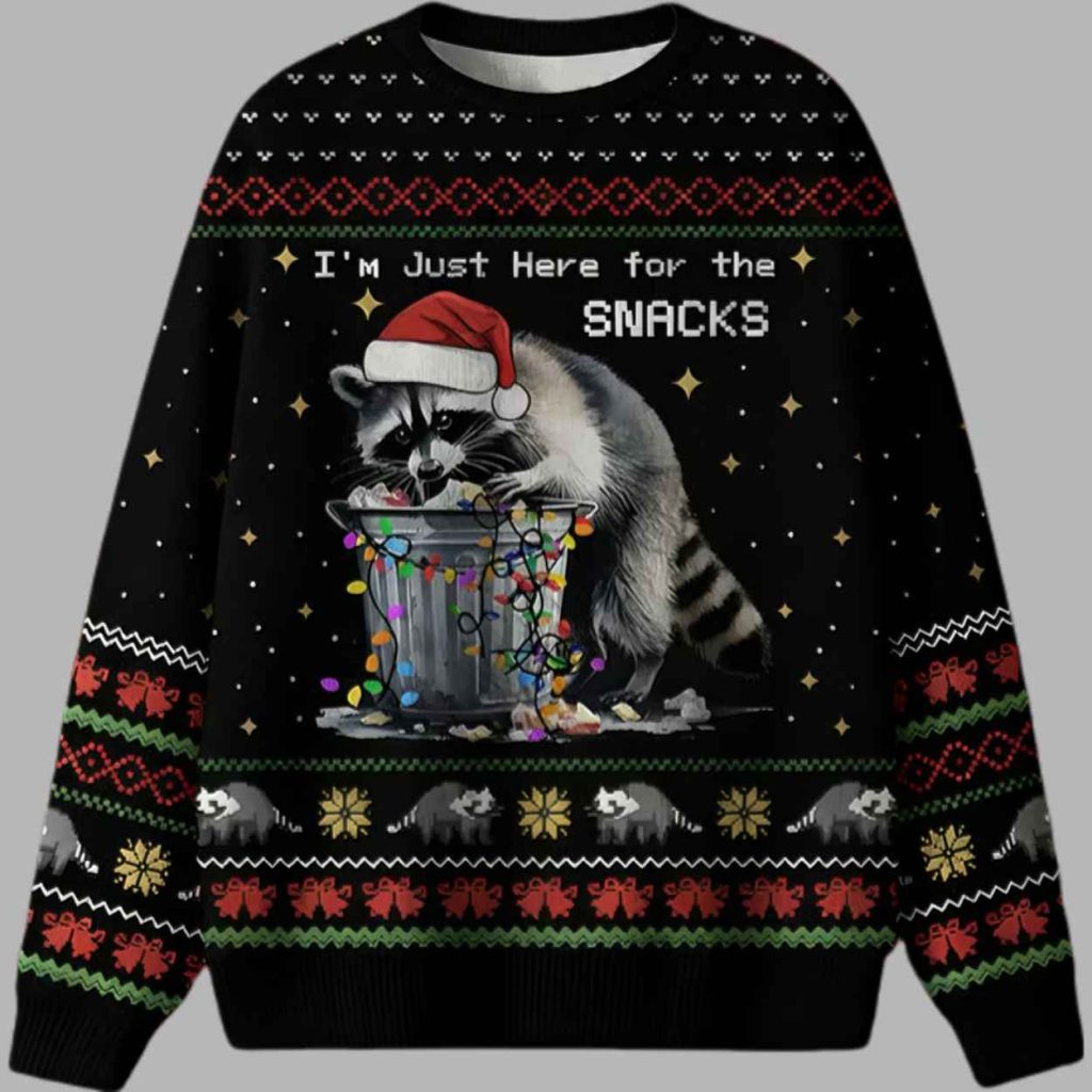 Im Just Here For The Snacks Ugly Christmas Sweater 2 Im Just Here For The Snacks Ugly Christmas Sweater 2