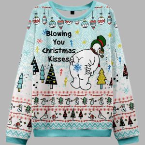 The Cheeky Christmas Snowman Christmas Ugly Sweater 1