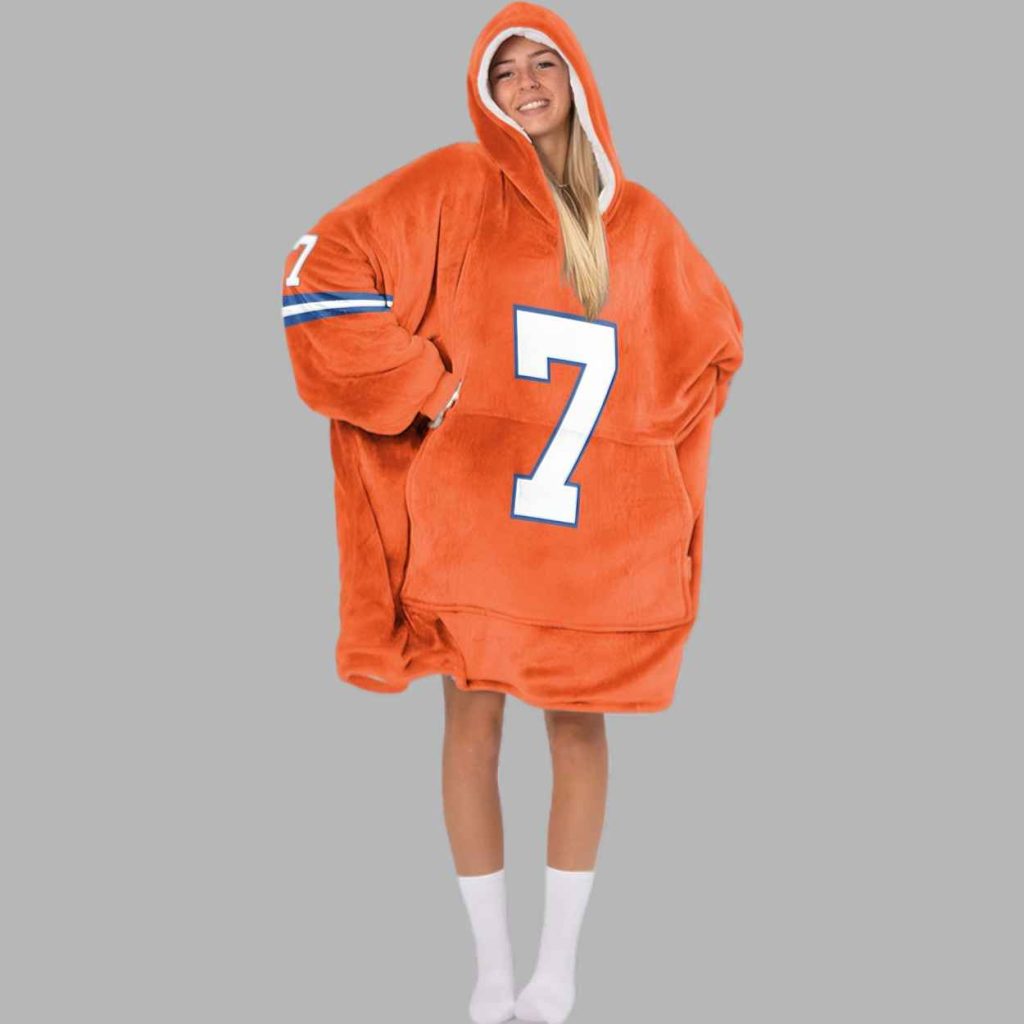 John Elway 7 Denver Football Unisex Blanket Hoodie 2