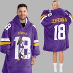 Justin Jefferson 18 Minnesota Football Unisex Blanket Hoodie
