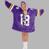 Justin Jefferson 18 Minnesota Football Unisex Blanket Hoodie 2