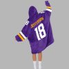 Justin Jefferson 18 Minnesota Football Unisex Blanket Hoodie 3