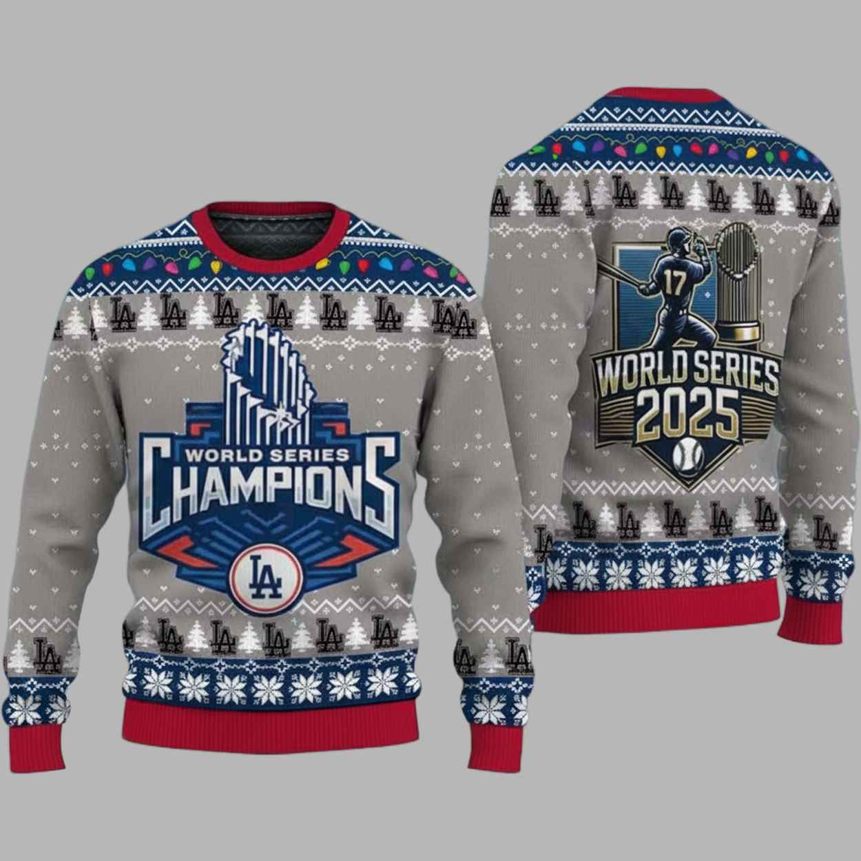 LA Dodgers World Series 2025 Ugly Christmas Sweater 2 LA Dodgers World Series 2025 Ugly Christmas Sweater 3