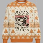 Live Fast Eat Trash Christmas Ugly Sweater
