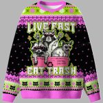 Live Fast Eat Trash Ugly Christmas Sweater