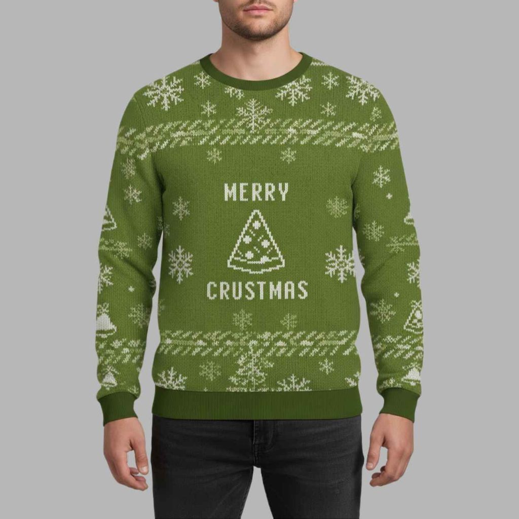 Merry Crustmas Pizza Christmas Ugly Sweater 2