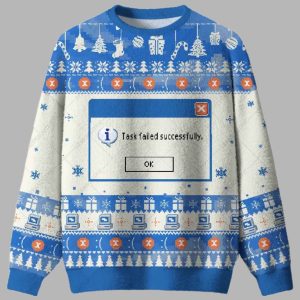 Task Failed Successfully Ugly Christmas Sweater 1