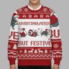 Overstimulated But Festive Possum Christmas Ugly Sweater 2