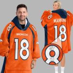 Peyton Manning 18 Denver Football Unisex Blanket Hoodie