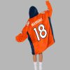 Peyton Manning 18 Denver Football Unisex Blanket Hoodie 3