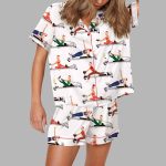 Pilates Alcohol Girl Christmas Silky Pajama Set