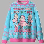 Pink Santas There's Some Ho's Ho's Ho's Ugly Christmas Sweater