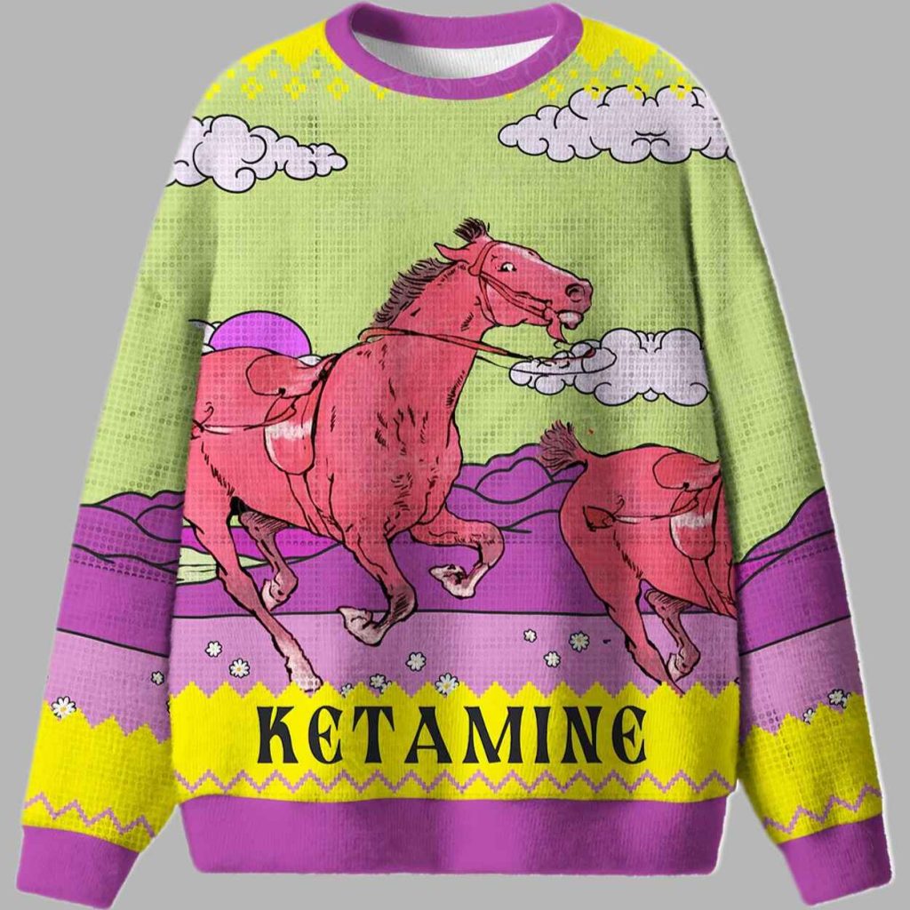Red Horse Ketamine Ugly Christmas Sweater 2