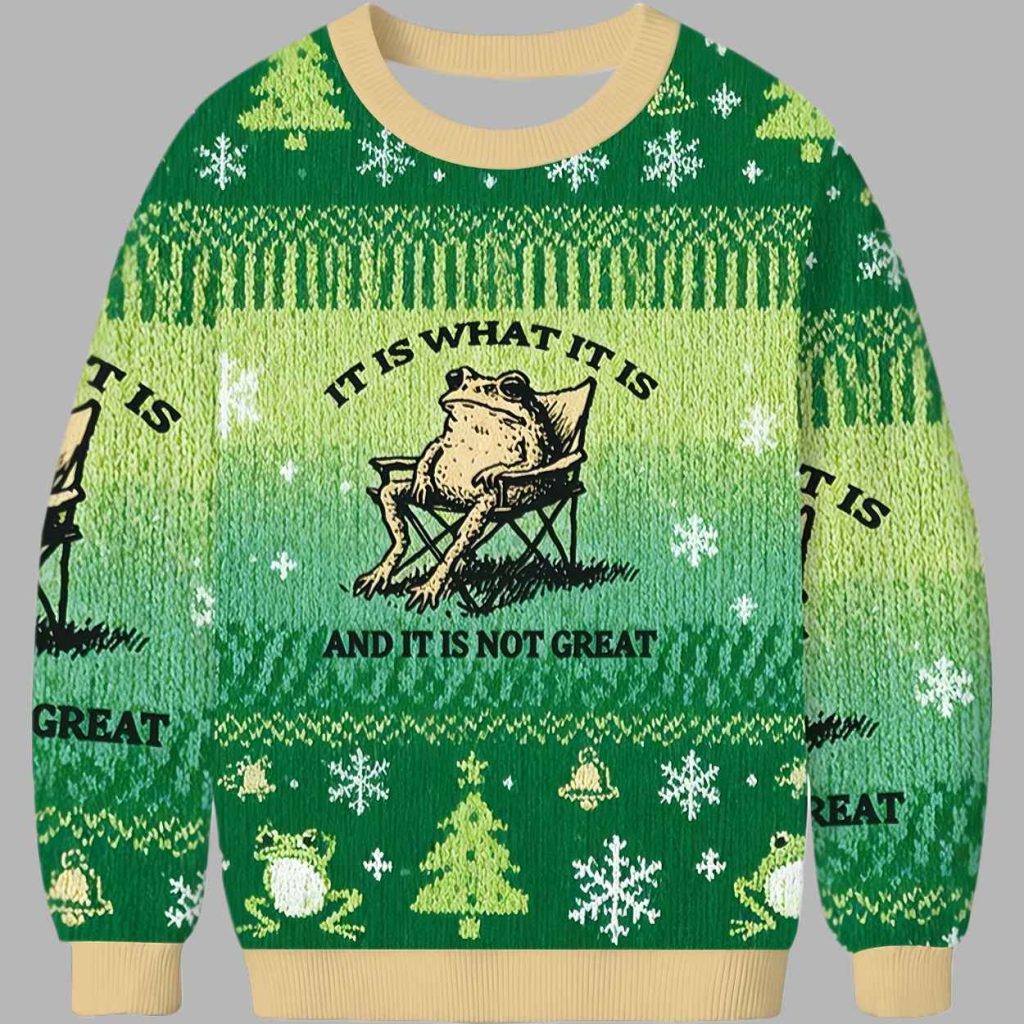 Resting Frog Funny Christmas Ugly Sweater 3