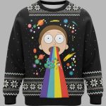 Rick and Morty Rainbow Christmas Ugly Sweater