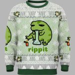 Rippit Frog Bong Christmas Ugly Sweater