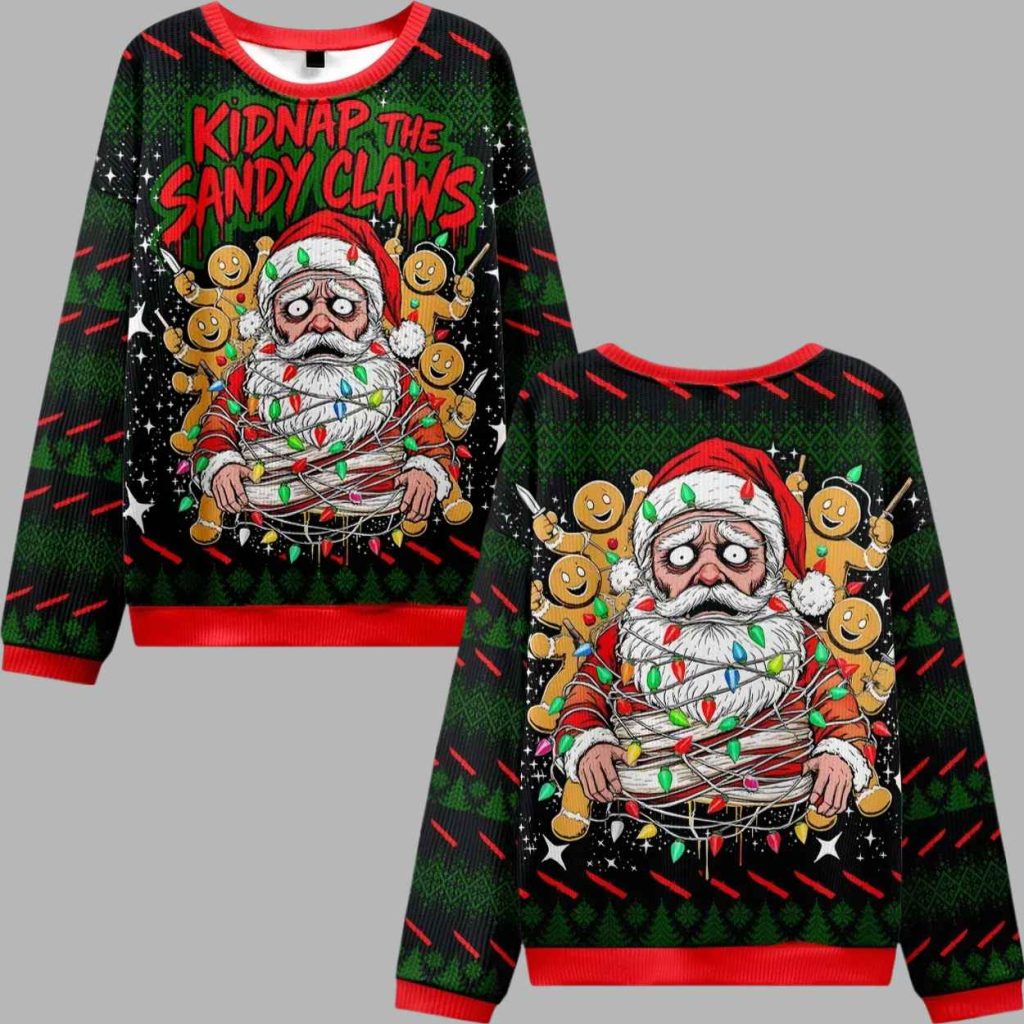 Santa Claus Got Tangled Up Christmas Ugly Sweater 2