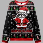 Santa Claus Raccoon Christmas Ugly Sweater