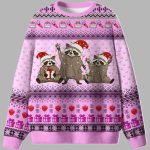 Santa Raccoons Ugly Christmas Sweater