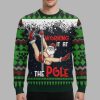 Santa Working It At The Pole Christmas Ugly Sweater 2