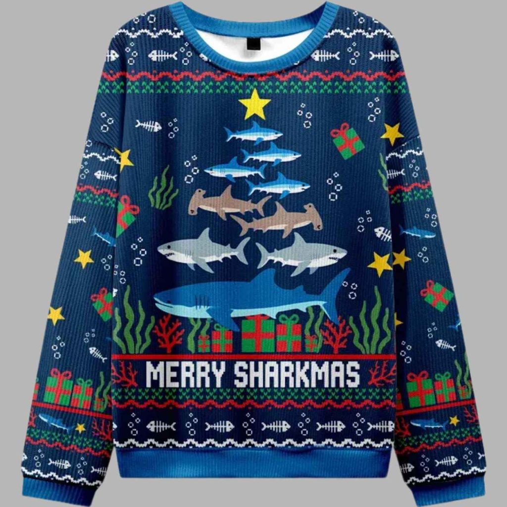 Shark Christmas Tree Christmas Ugly Sweater 2