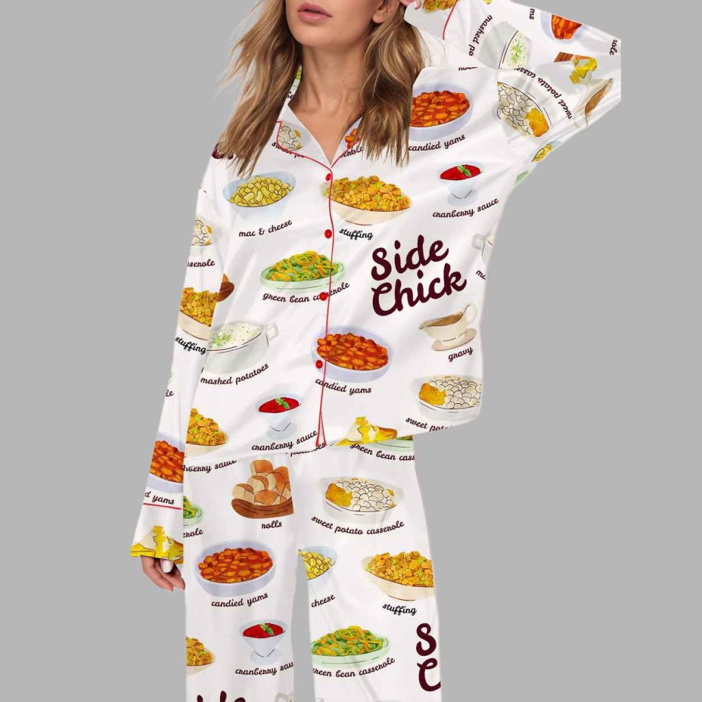 Side Club Chick Silky Satin Pajama Set