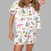 Ski Dogs Silky Satin Pajama Set 4
