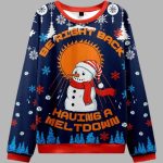 Snowman Is Collapsing Christmas Ugly Sweater