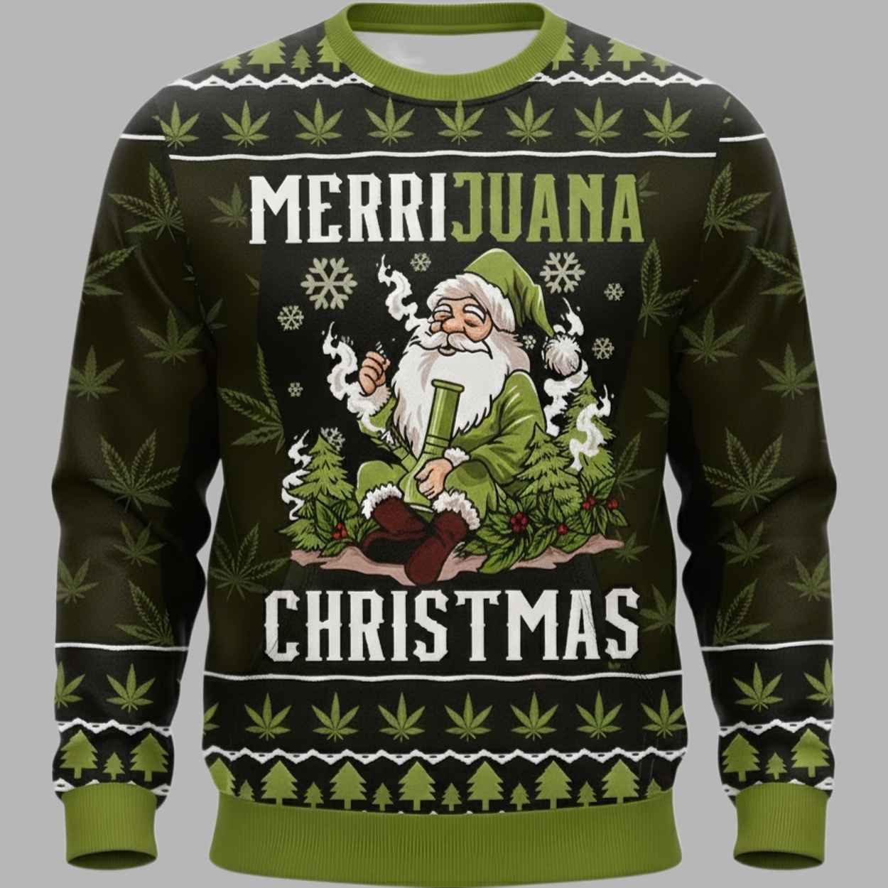Stoner Santa Christmas Ugly Sweater 1 Stoner Santa Christmas Ugly Sweater 1