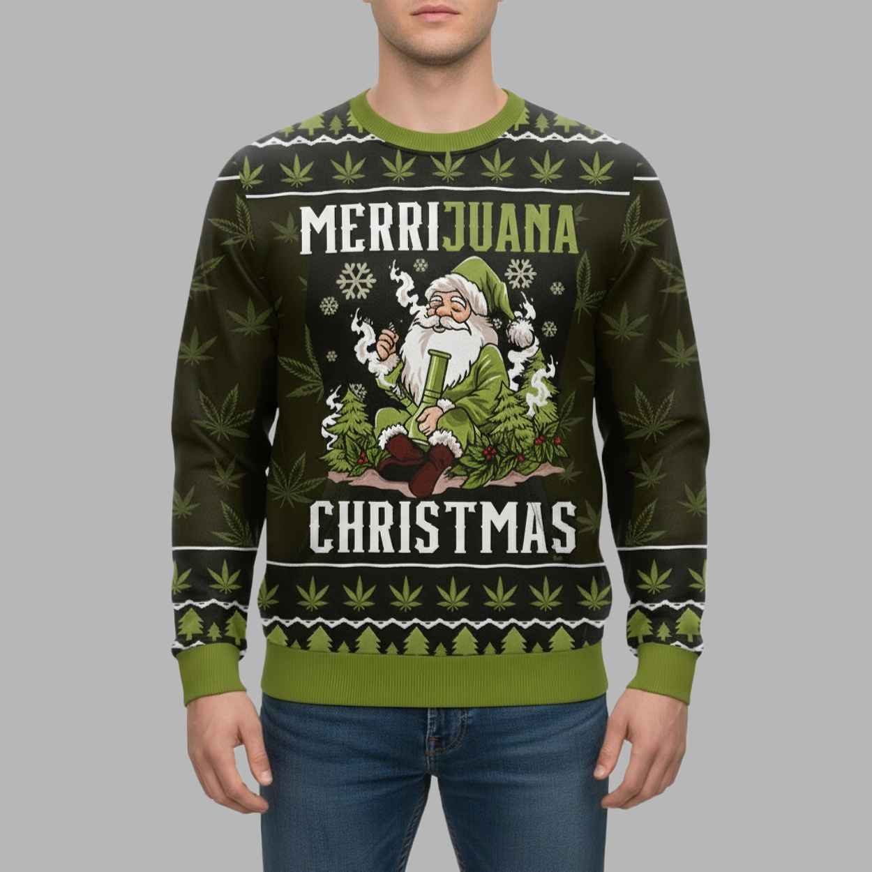 Stoner Santa Christmas Ugly Sweater 2 Stoner Santa Christmas Ugly Sweater 2