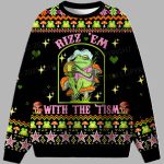 Tism Rizz Frog Ugly Christmas Sweater