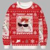 Tummy Ache Survivor Funny Cat Meme Christmas Ugly Sweater 2