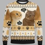 Two Cats Talking Meme Christmas Ugly Sweater