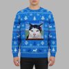 Warning Cat Christmas Ugly Sweater 1
