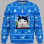 Warning Cat Christmas Ugly Sweater
