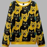 Yellow Cat And Black Cat Christmas Ugly Sweater