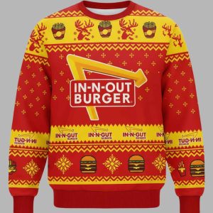 In N Out Burger Christmas Ugly Sweater 1