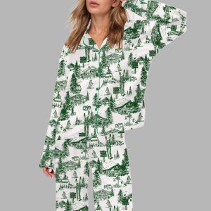 Vintage Apres Ski Silky Satin Pajama Set 1