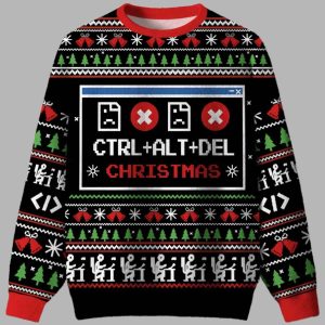 Ctrl Alt Del Christmas Ugly Christmas Sweater 1