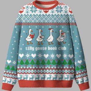 Silly Goose Book Club Ugly Christmas Sweater 1