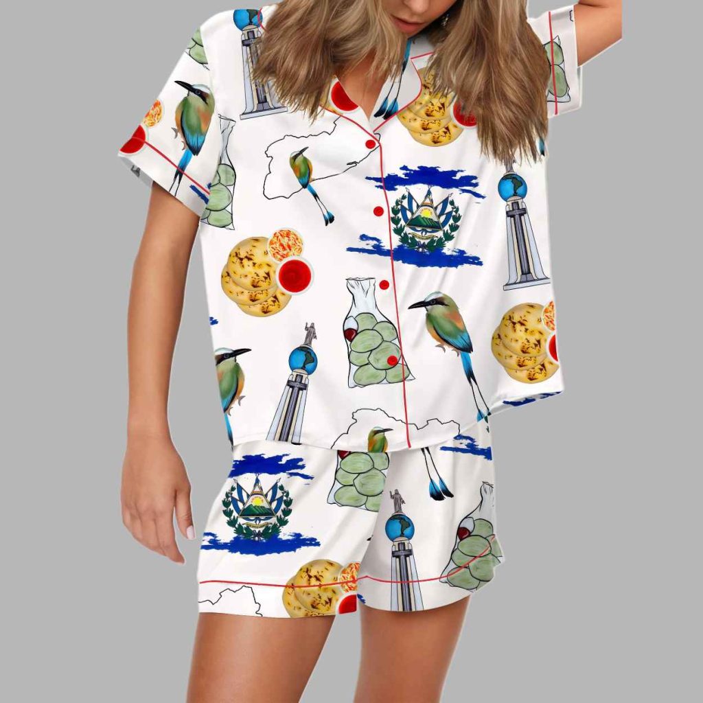 El Salvador Travel Silky Satin Pajama Set 4