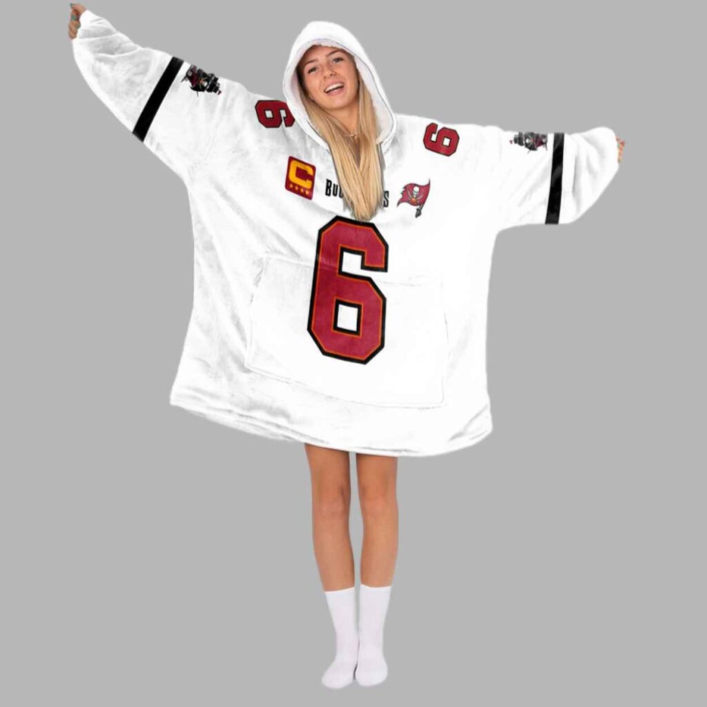 Baker Mayfield 6 Captain Tampa Bay Football Unisex Blanket Hoodie 2