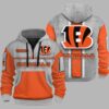 Bengals Personalization 3D Half zip Hoodie 2