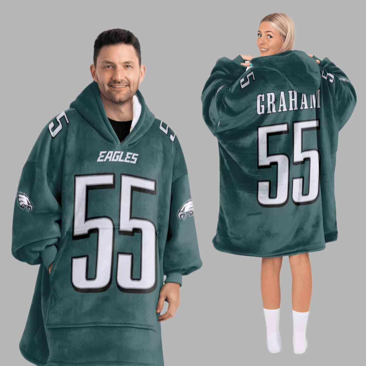 Brandon Graham 55 Philadelphia Football Unisex Blanket Hoodie 1 Brandon Graham 55 Philadelphia Football Unisex Blanket Hoodie 1
